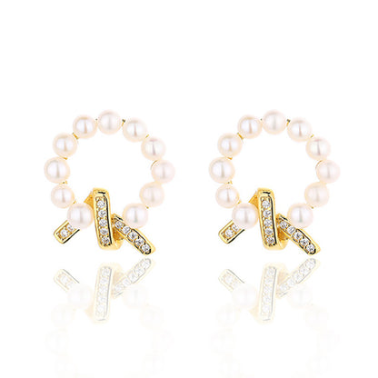 Boucles d'oreilles guirlande de perles d'eau douce PE1038
