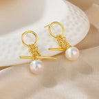 Boucles d'oreilles longue chaîne en perles d'eau douce PE1023