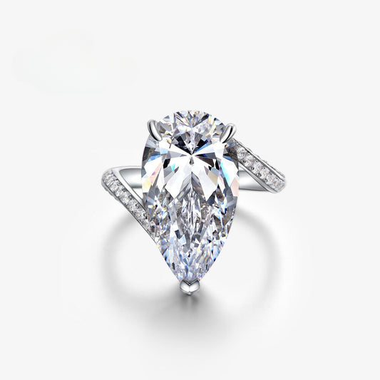 Bague de mariage solitaire poire R0934