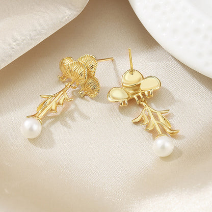 Boucles d'oreilles en grappe de glycine en perles d'eau douce PE1031