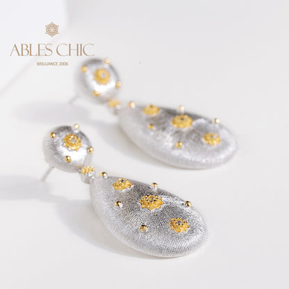 Boucles d'oreilles étoilées en forme de larme soyeuse 5050