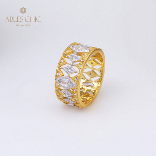 Bague Bande Ajourée Étoilée 5093