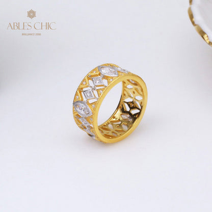 Bague Bande Ajourée Étoilée 5093