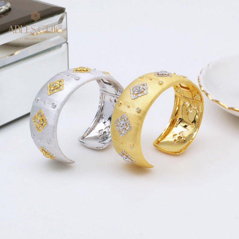 Bracelet floral trèfles CZ 5463