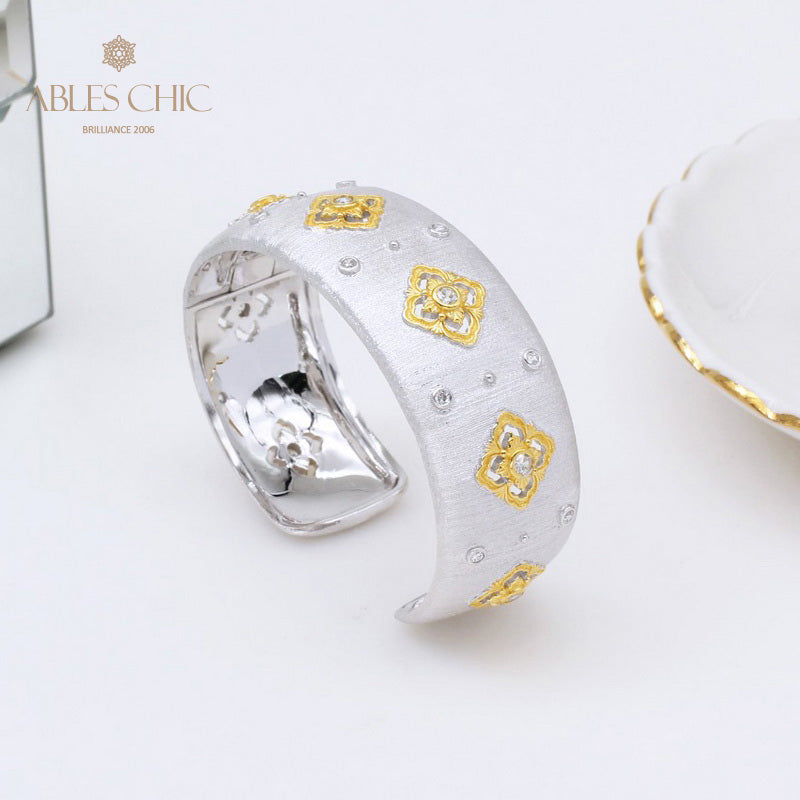 Bracelet floral trèfles CZ 5463
