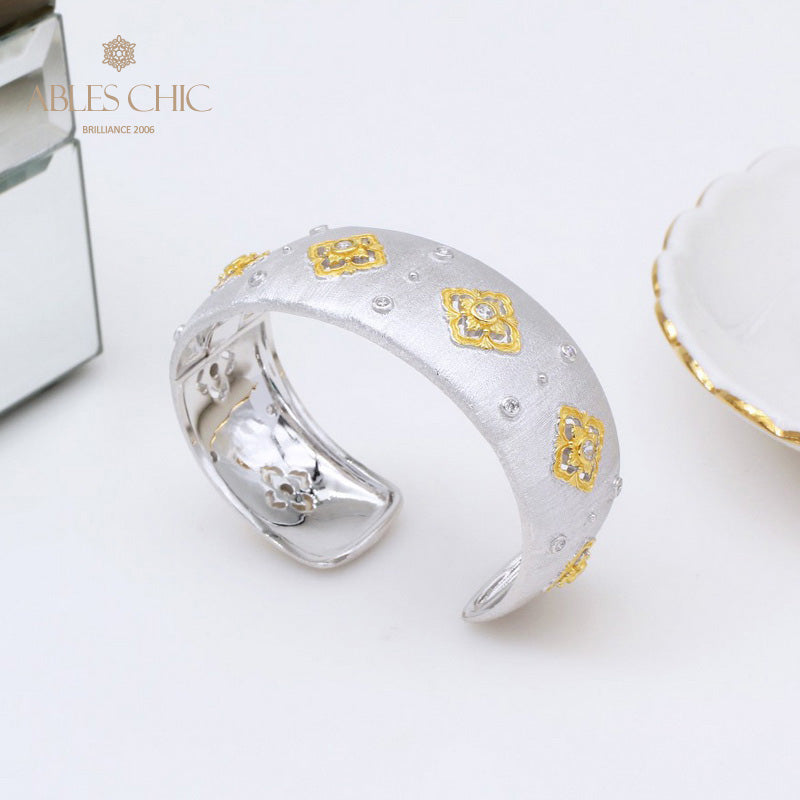 Bracelet floral trèfles CZ 5463