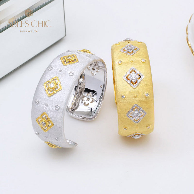 Bracelet floral trèfles CZ 5463