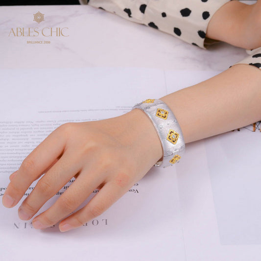 Bracelet floral trèfles CZ 5463