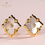 Boucles d'oreilles florales étoile trèfle 5035