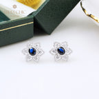 Boucles d'oreilles avec pierres précieuses et fleurs étoilées 5385