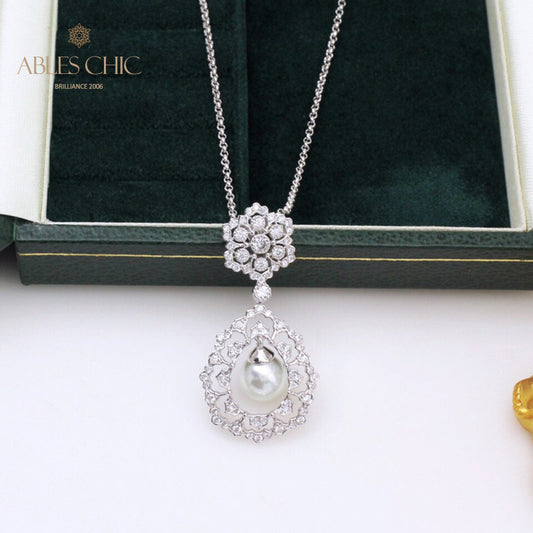 Collier de perles en forme de larme en filigrane 6275
