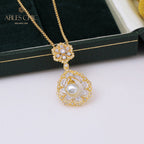 Collier de perles en forme de larme en filigrane 6275