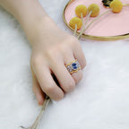 Bague florale en dentelle saphir 5032