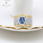 Bague florale en dentelle saphir 5032