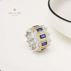 Bague florale ajourée en saphir 5125