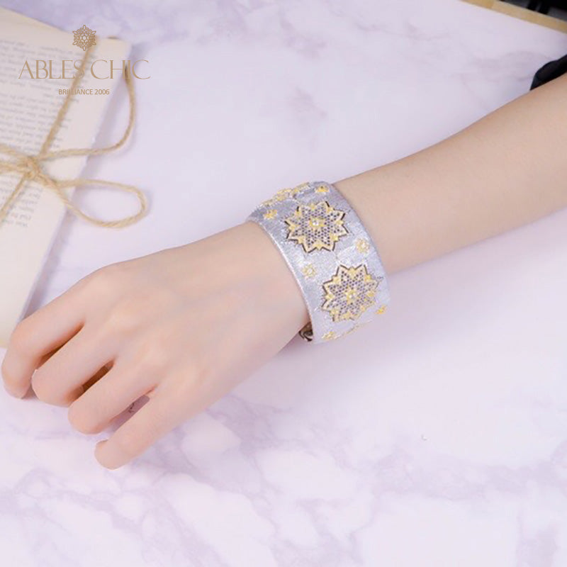 Bracelet Soyeux Fleurs Nid d'Abeille 5243