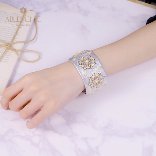 Bracelet Soyeux Fleurs Nid d'Abeille 5243