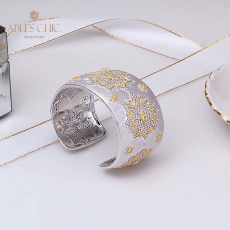 Bracelet Soyeux Fleurs Nid d'Abeille 5243