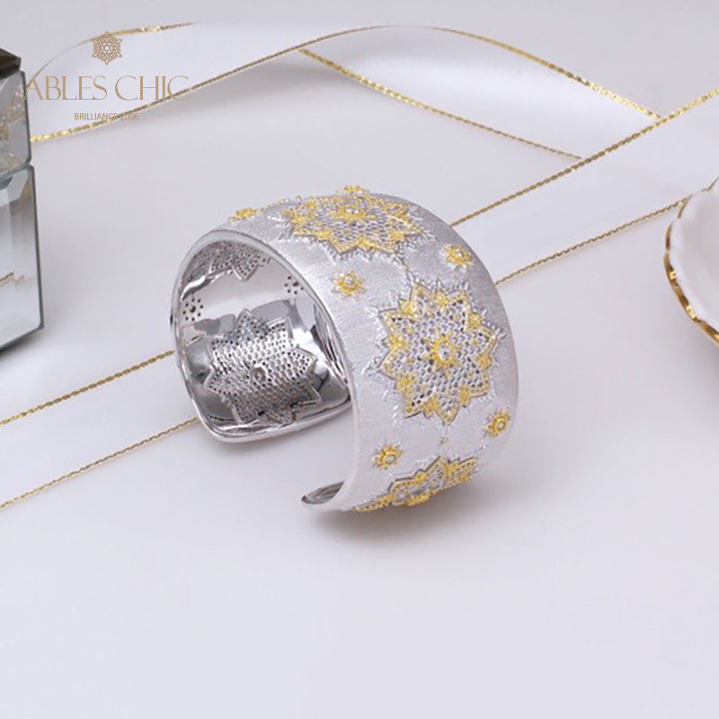 Bracelet Soyeux Fleurs Nid d'Abeille 5243