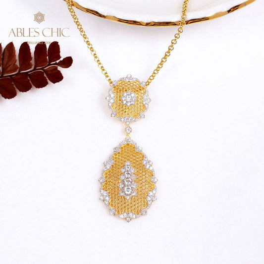 Collier en nid d'abeille floral en dentelle 5552