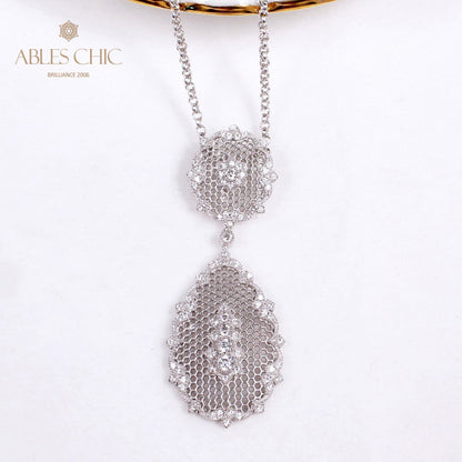 Collier en nid d'abeille floral en dentelle 5552