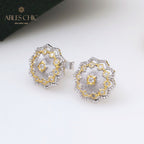Boucles d'oreilles florales en filigrane de tissu 5167