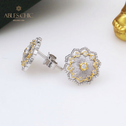 Boucles d'oreilles florales en filigrane de tissu 5167