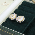 Boucles d'oreilles florales en filigrane de tissu 5167