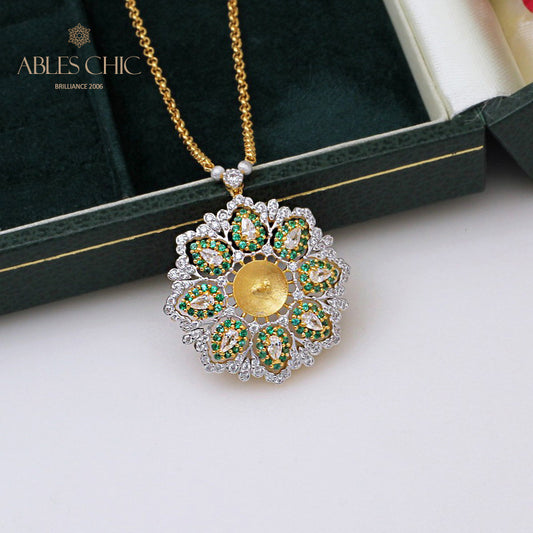 Collier de fleurs de topaze serti 5277