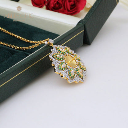 Collier de fleurs de topaze serti 5277