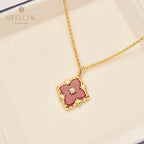 Collier Floral Trèfle Agate 5727