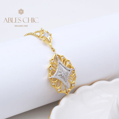 Collier trèfle étoile en filigrane 5108