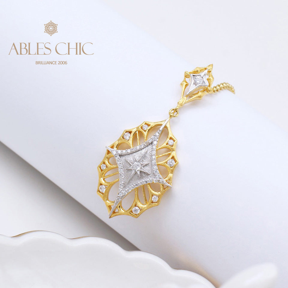Collier trèfle étoile en filigrane 5108