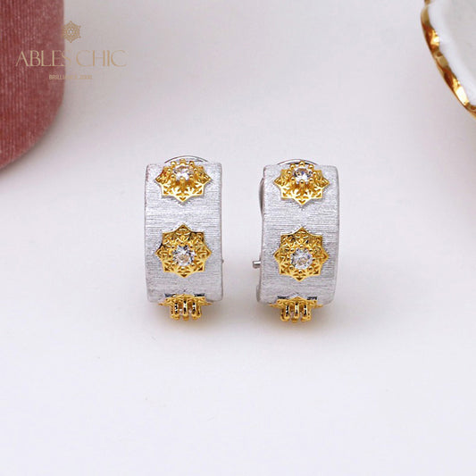 Boucles d'oreilles florales étoiles soyeuses 5334