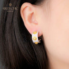 Boucles d'oreilles florales étoiles soyeuses 5334
