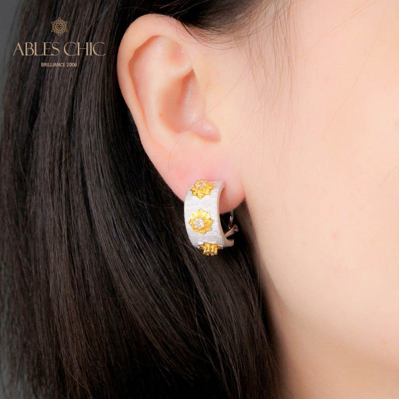 Boucles d'oreilles florales étoiles soyeuses 5334