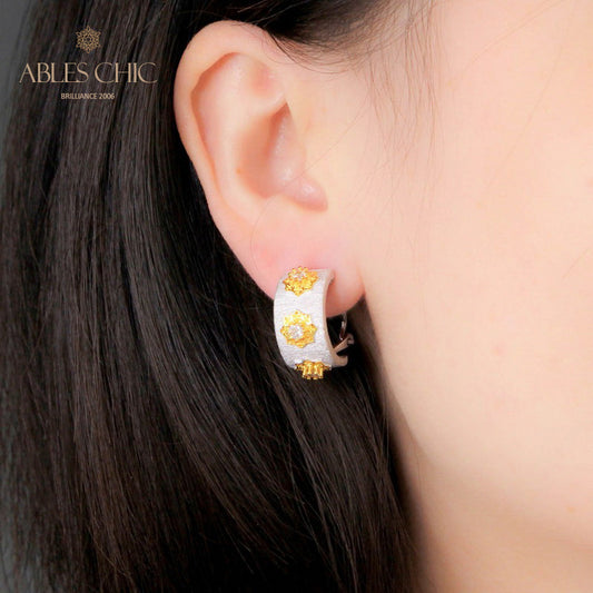 Boucles d'oreilles florales étoiles soyeuses 5334
