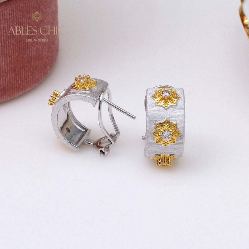 Boucles d'oreilles florales étoiles soyeuses 5334
