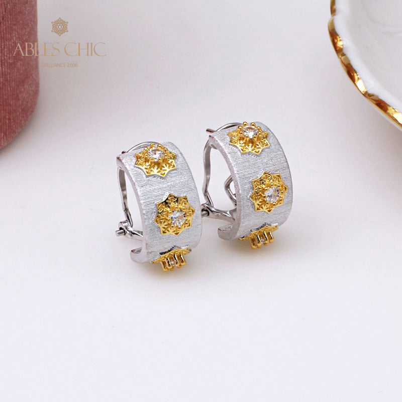 Boucles d'oreilles florales étoiles soyeuses 5334