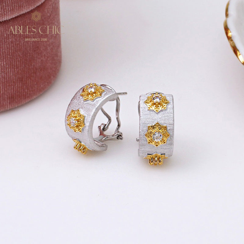 Boucles d'oreilles florales étoiles soyeuses 5334