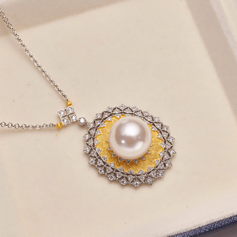 Collier Solitaire Perle Fretwork 5734