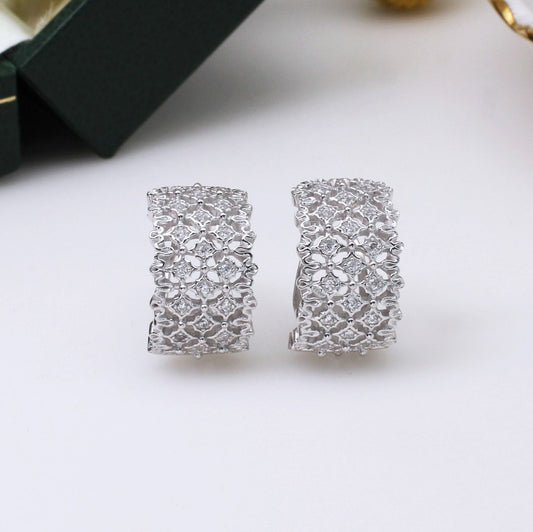 Boucles d'Oreilles Nid d'Abeille Dentelle Aérée 5106