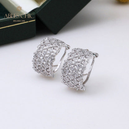 Boucles d'Oreilles Nid d'Abeille Dentelle Aérée 5106