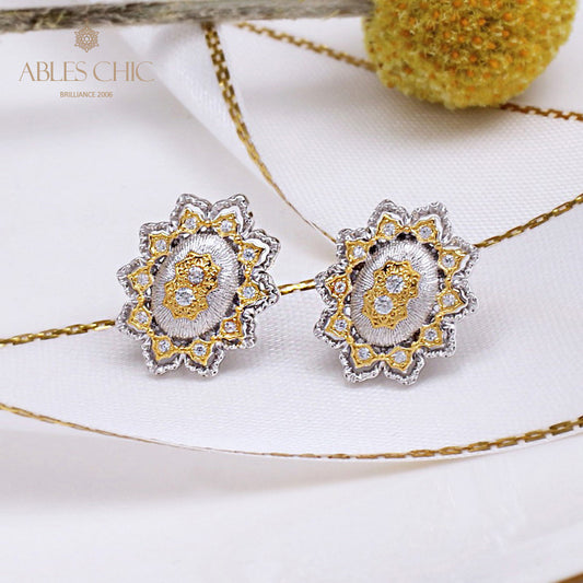 Boucles d'oreilles fleurs ajourées 5263