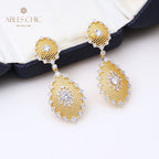 Boucles d'Oreilles Aérées Dentelle Nid d'Abeille 5115