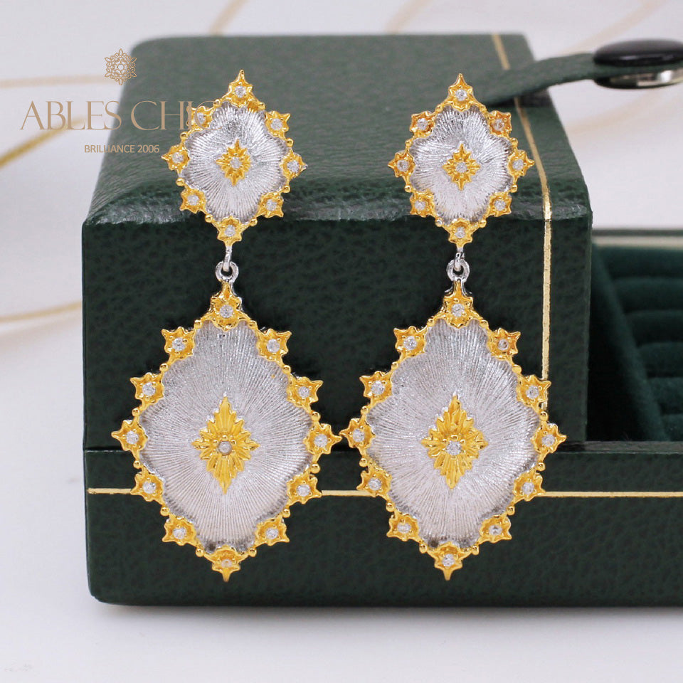 Boucles d'oreilles florales étoiles soyeuses détaillées 5278