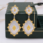 Boucles d'oreilles florales étoiles soyeuses détaillées 5278
