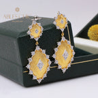 Boucles d'oreilles florales étoiles soyeuses détaillées 5278