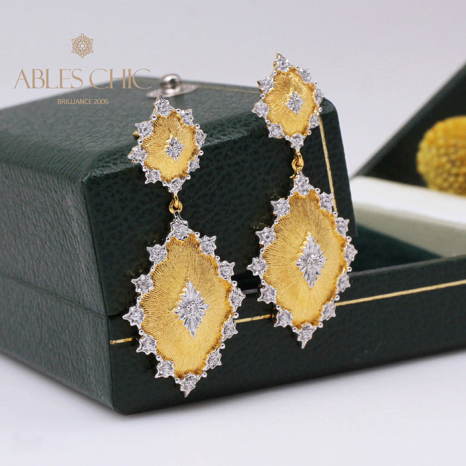 Boucles d'oreilles florales étoiles soyeuses détaillées 5278