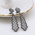 Boucles d'oreilles chandelier en dentelle ajourée 5010